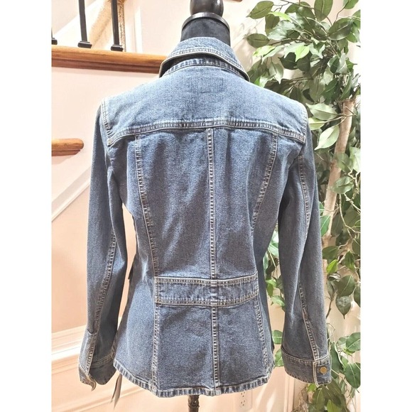 Jones NewYork Women's Denim Blue Long Sleeve Buttons Front Casual Jeans Jacket S - Picture 9 of 14